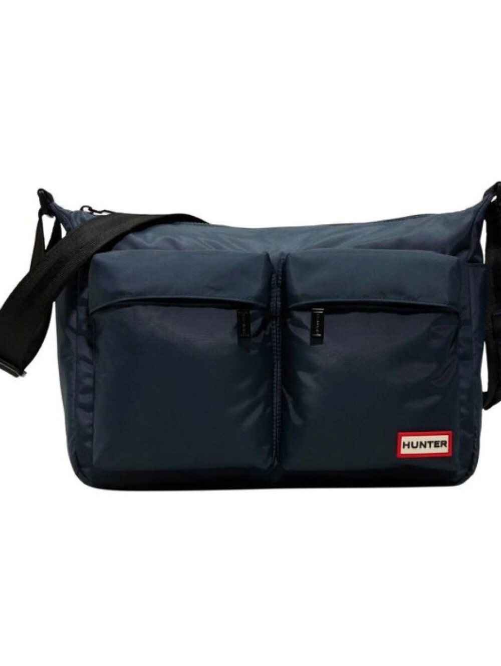 Hunter Navy and Black Messenger Bag with Dual Front Pockets
